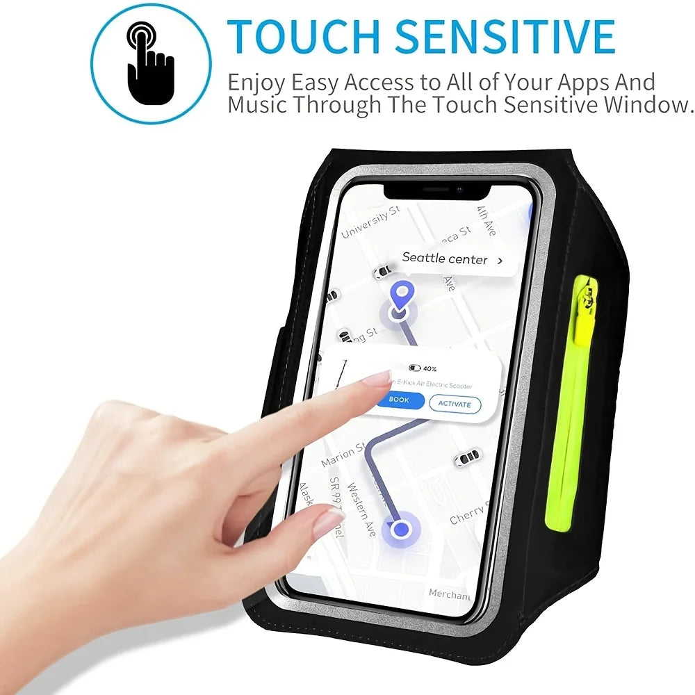 Waterproof Running Arm Bag Sport Armbands For Phone,Up to 6.7 inch Mobile Phone Ultra Light Arm Bag With AirPods Zipper Pocket