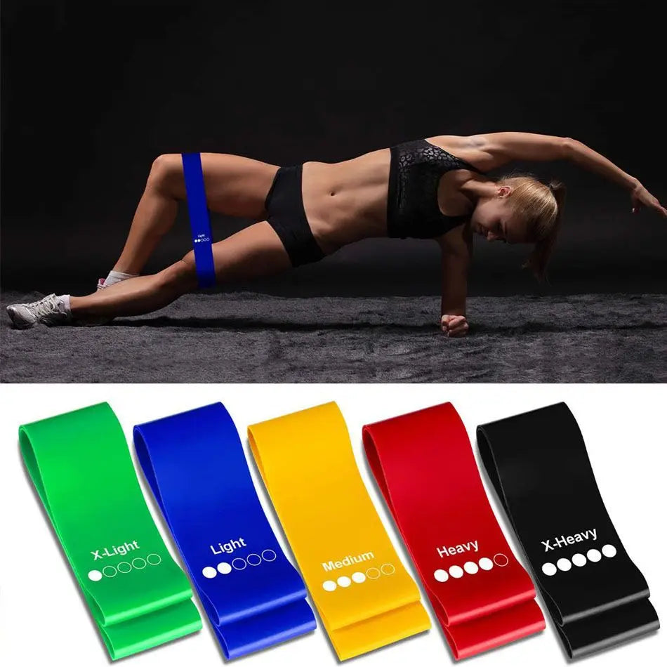 5 PCS Different Resistance Bands Yoga Band Fitness Exercise Training Hip Tension Band Leg Squat Dance Elastic Loop Stretch Band